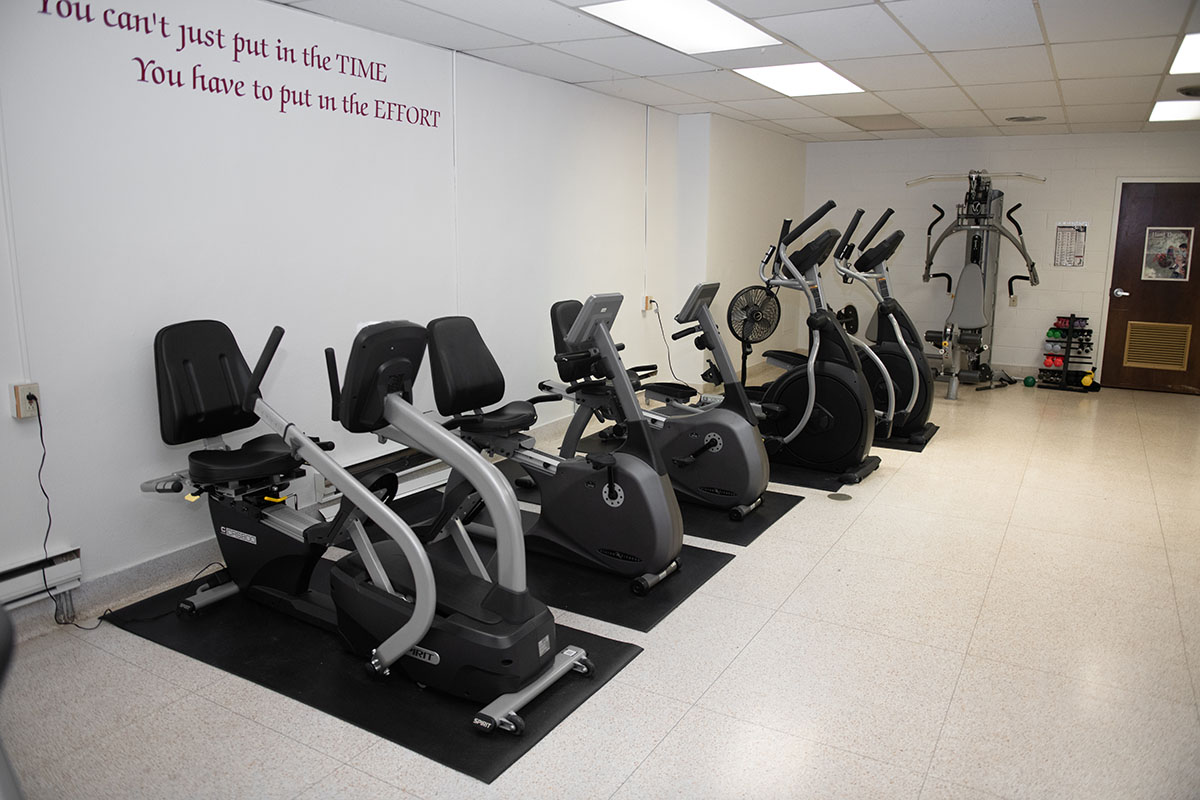 Interior photo of the fitness center