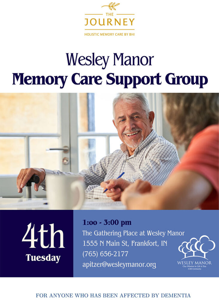 Join our Memory Care Support Group on the 4th Tuesday of each month from 1:00 - 3:00 pm.